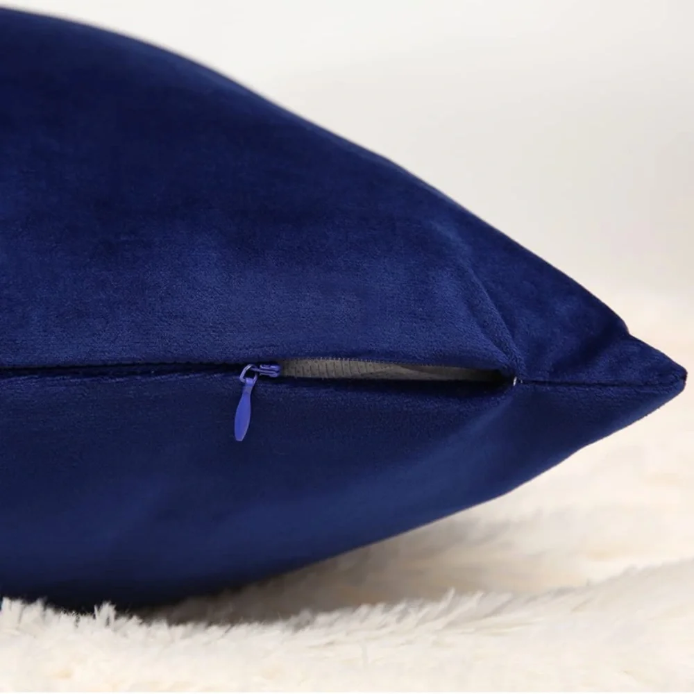 Luxury Home | Blue & White Color Blocked Gold Detail Lumbar Throw Pillow Covers